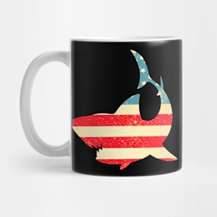 American Flag Shark Mug